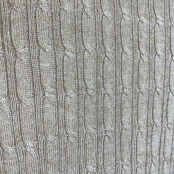 TALBOTS Size Large Cableknit Textured Turtleneck Pullover Cottonblend $89 NEW - Picture 9 of 13